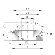 INA推力關(guān)節(jié)軸承 GE140-AX, 根據(jù) DIN ISO 12 240-3 標(biāo)準(zhǔn)，需維護(hù)