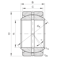 INA關(guān)節(jié)軸承 GE57-ZO, 根據(jù) DIN ISO 12 240-1 標(biāo)準(zhǔn)，英制尺寸，需維護(hù)