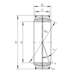 INA關節(jié)軸承 GE560-DO, 根據(jù) DIN ISO 12 240-1 標準，需維護