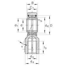 INA液壓桿端軸承 GIHNRK50-LO, 根據(jù) DIN ISO 12 240-4 標(biāo)準(zhǔn)，帶右旋螺紋夾緊裝置，需維護(hù)
