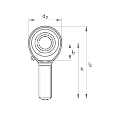 INA桿端軸承 GAKL6-PB, 根據(jù) DIN ISO 12 240-4 標(biāo)準(zhǔn)，帶左旋外螺紋，需維護(hù)