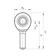 INA桿端軸承 GAR6-UK, 根據(jù) DIN ISO 12 240-4 標(biāo)準(zhǔn)，帶右旋外螺紋，需維護(hù)