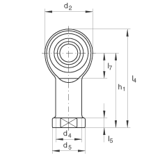 INA桿端軸承 GIKL8-PW, 根據(jù) DIN ISO 12 240-4 標準，帶左旋內(nèi)螺紋，需維護