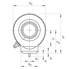 INA液壓桿端軸承 GK45-DO, 根據(jù) DIN ISO 12 240 標(biāo)準(zhǔn)，帶焊接面，需維護(hù)