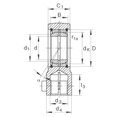 INA液壓桿端軸承 GIHRK50-DO, 根據(jù) DIN ISO 12 240-4 標(biāo)準，帶右旋螺紋夾緊裝置，需維護