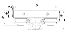INA滑塊 LFLL52-SF, 非定位軸承滑塊，無(wú)游隙