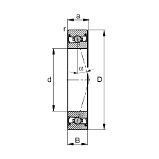 FAG主軸軸承 HCS7020-C-T-P4S, 調(diào)節(jié)，成對安裝，接觸角 α = 15°，兩側(cè)唇密封，非接觸，限制公差