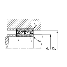 FAG主軸軸承 HSS71908-C-T-P4S, 調(diào)節(jié)，成對安裝，接觸角 α = 15°，兩側(cè)唇密封，非接觸，加嚴(yán)公差