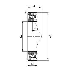 FAG主軸軸承 HS71924-E-T-P4S, 調(diào)節(jié)，成對(duì)或單元安裝，接觸角 α = 25°，限制公差