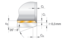 INA襯套 PAP4550-P11, 免維護(hù)，帶銅襯