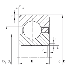 INA薄截面軸承 CSCB050, 深溝球軸承，類型C，運行溫度 -54°C 到 +120°C