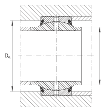 INA關(guān)節(jié)軸承 GE40-HO-2RS, 根據(jù) DIN ISO 12 240-1 標(biāo)準(zhǔn), 需維護(hù)，兩側(cè)唇密封
