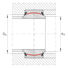INA關(guān)節(jié)軸承 GE70-UK-2RS, 根據(jù) DIN ISO 12 240-1 標準, 免維護，兩側(cè)唇密封