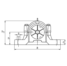 FAG直立式軸承座 SNV215-L + 22224-E1-K + H3124 + FSV524, 根據(jù) DIN 736/DIN737 標(biāo)準(zhǔn)的主要尺寸，剖分，帶錐孔和緊定套的調(diào)心滾子軸承，毛氈密封，脂和油潤滑