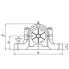 FAG直立式軸承座 SNV340-L + 22332-MB + DHV332, 根據(jù) DIN 738/DIN739 標(biāo)準(zhǔn)的主要尺寸，剖分，帶圓柱孔和緊定套的調(diào)心滾子軸承，V 型圈密封，脂和油潤滑
