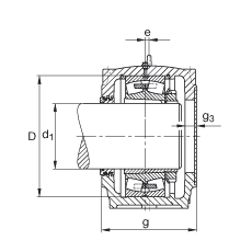 FAG直立式軸承座 SD3140-H-TS-A-L + 23140-B-K-MB, 剖分，用于帶錐孔和緊定套的調(diào)心滾子軸承，迷宮密封，脂潤滑