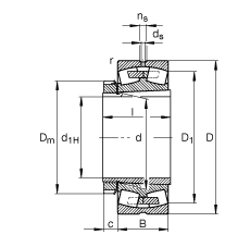 FAG調(diào)心滾子軸承 23148-B-K-MB + H3148X, 根據(jù) DIN 635-2 標準的主要尺寸, 帶錐孔和緊定套