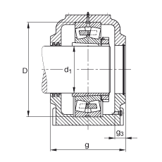 FAG直立式軸承座 SD552-N-FZ-AF-L + 22252-B-K-MB, 剖分，用于帶錐孔和緊定套的調(diào)心滾子軸承，毛氈密封，脂潤滑