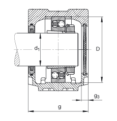 FAG直立式軸承座 SNV160-L + 1218-K-TVH-C3 + H218X304 + FSV518X304, 根據(jù) DIN 736/DIN737 標(biāo)準(zhǔn)的主要尺寸，剖分，帶錐孔和緊定套的自調(diào)心球軸承，毛氈密封，脂和油潤滑