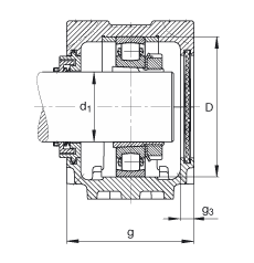 FAG直立式軸承座 SNV180-L + 20220-K-MB-C3 + H220X311 + TCV520X311, 根據(jù) DIN 736/DIN737 標(biāo)準(zhǔn)的主要尺寸，剖分，帶錐孔和緊定套的鼓形滾子軸承，Taconite 密封，脂和油潤滑