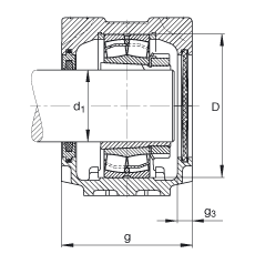 FAG直立式軸承座 SNV120-L + 21311-E1-K + H311X115 + FSV611X115, 根據(jù) DIN 736/DIN737 標(biāo)準(zhǔn)的主要尺寸，剖分，帶錐孔和緊定套的調(diào)心滾子軸承，毛氈密封，脂和油潤(rùn)滑