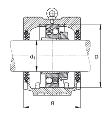 FAG直立式軸承座 SNV240-L + 2322-K-M-C3 + H2322X312 + DH522X312, 根據(jù) DIN 736/DIN737 標(biāo)準(zhǔn)的主要尺寸，剖分，帶錐孔和緊定套的自調(diào)心球軸承，雙唇密封，脂和油潤滑