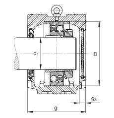 FAG直立式軸承座 SNV215-L + 1320-K-M-C3 + H320X311 + FSV620X311, 根據(jù) DIN 736/DIN737 標(biāo)準(zhǔn)的主要尺寸，剖分，帶錐孔和緊定套的自調(diào)心球軸承，毛氈密封，脂和油潤(rùn)滑