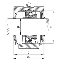 FAG直立式軸承座 SNV215-L + 1320-K-M-C3 + H320X310 + DHV620X310, 根據(jù) DIN 736/DIN737 標(biāo)準(zhǔn)的主要尺寸，剖分，帶錐孔和緊定套的自調(diào)心球軸承，V型圈密封，脂和油潤(rùn)滑