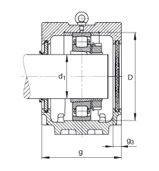 FAG直立式軸承座 SNV215-L + 20320-K-MB-C3 + H320X307 + DHV620X307, 根據(jù) DIN 736/DIN737 標準的主要尺寸，剖分，帶錐孔和緊定套的鼓形滾子軸承，V 型圈密封，脂和油潤滑