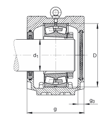 FAG直立式軸承座 SNV340-L + 22332-K-MB + H2332X507 + FSV532X507, 根據(jù) DIN 736/DIN737 標(biāo)準(zhǔn)的主要尺寸，剖分，帶錐孔和緊定套的調(diào)心滾子軸承，毛氈密封，脂和油潤滑
