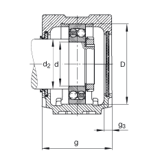 FAG直立式軸承座 SNV110-L + 1310-TVH + DHV310, 根據(jù) DIN 738/DIN739 標(biāo)準(zhǔn)的主要尺寸，剖分，帶圓柱孔和緊定套的自調(diào)心球軸承，V型圈密封，脂和油潤(rùn)滑
