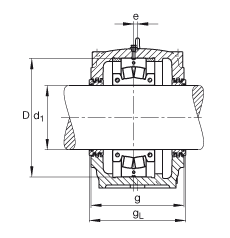 FAG直立式軸承座 SD3134-H-TS-B-L + 231SM150-MA, 剖分的調(diào)心滾子軸承，迷宮密封，脂潤滑