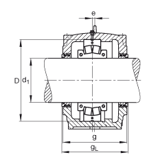 FAG直立式軸承座 SD3176-H-TS-BF-L + 231SM360-MA, 剖分的調(diào)心滾子軸承，迷宮密封，脂潤(rùn)滑