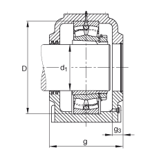FAG直立式軸承座 SD536-N-FZ-AL-L + 22236-E1-K, 剖分，用于帶錐孔和緊定套的調心滾子軸承，毛氈密封，脂潤滑