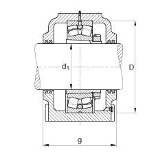 FAG直立式軸承座 SD536-N-FZ-BL-L + 22236-E1-K, 剖分，用于帶錐孔和緊定套的調(diào)心滾子軸承，毛氈密封，脂潤(rùn)滑