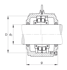 FAG直立式軸承座 S3038-H-N-FZ-AB-L + 230SM170-MA, 剖分的調(diào)心滾子軸承，毛氈密封，脂潤(rùn)滑
