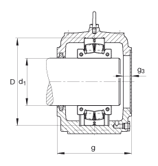 FAG直立式軸承座 S3052-H-N-FZ-AF-L + 230SM240-MA, 剖分的調(diào)心滾子軸承，毛氈密封，脂潤滑