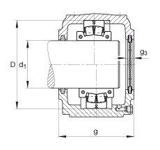FAG直立式軸承座 S3026-H-N-FZ-AB-L + 230SM115-MA, 剖分的調(diào)心滾子軸承，毛氈密封，脂潤(rùn)滑