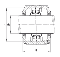 FAG直立式軸承座 S3026-H-N-FZ-AB-L + 230SM115-MA, 剖分的調(diào)心滾子軸承，毛氈密封，脂潤(rùn)滑
