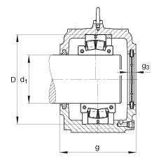 FAG直立式軸承座 S3038-H-N-FZ-AB-L + 230SM170-MA, 剖分的調(diào)心滾子軸承，毛氈密封，脂潤(rùn)滑